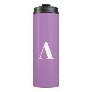 Termo Personalizado monograma letra inicial lavanda blan