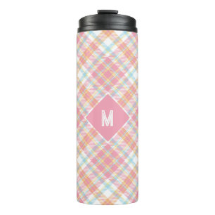 Termo Personalizado Monograma Tapado / Patrón Tartán