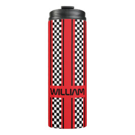 Termo Personalizado Naranja Black Race Sport Stripe