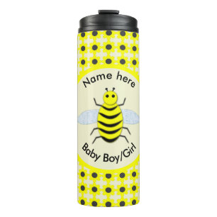 Termo Personalizado Neutral de Abeja Amarilla Cute Géner