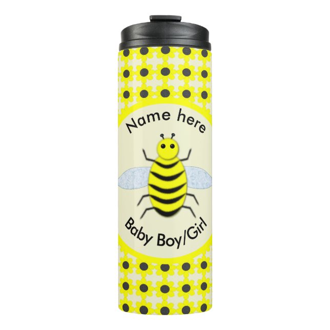 Termo Personalizado Neutral de Abeja Amarilla Cute Géner (Anverso)