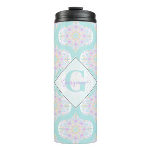 Termo Personalizado Pastel Floral de arcoiris Mandala Mi