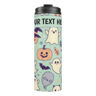 Termo Personalizado Pastel Halloween Pattern Spooky Ghos