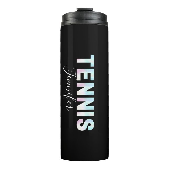 Termo Personalizado personalizado Chica de tenis Nombre  (Anverso)