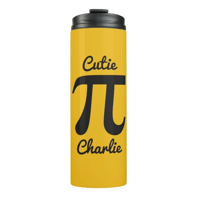 Termo Personalizado Pi / Cutie Pie texto y tumbler de co (Anverso)