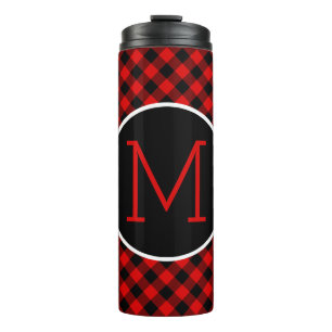 Termo Personalizado Plaid Lumberjack Búfalo Rojo y Negro