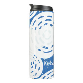 Termo Personalizado Resumen Bucles de círculo azul y bla