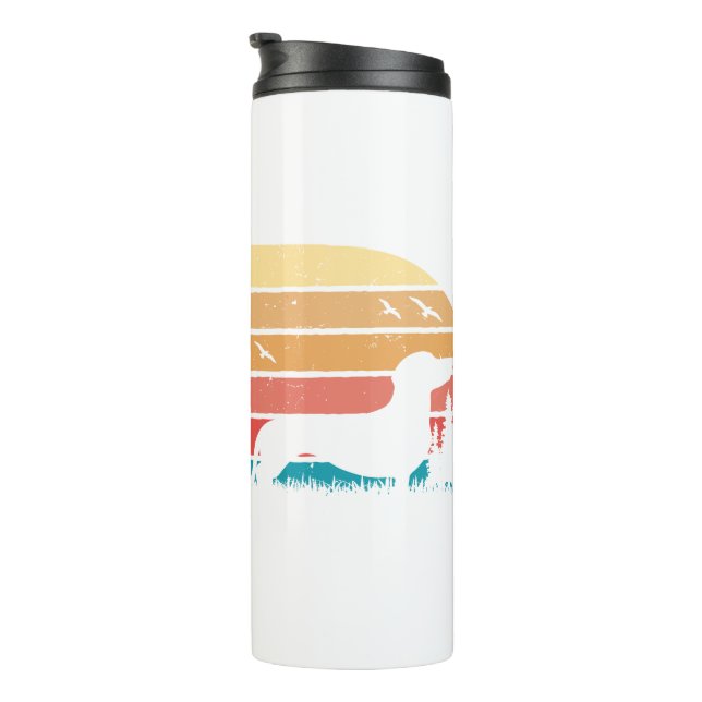 Termo Personalizado Retro Estilo Dachshund Perro Lover (Rotado hacia la derecha)