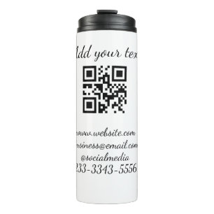 Termo personalizado simple código QR agregar su nombre t