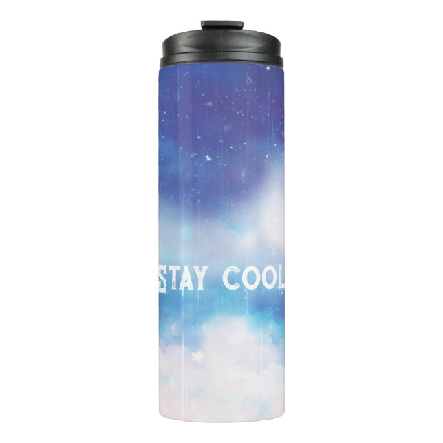 Termo Personalizado Texto Tumbler termal de nebulosa azu (Anverso)