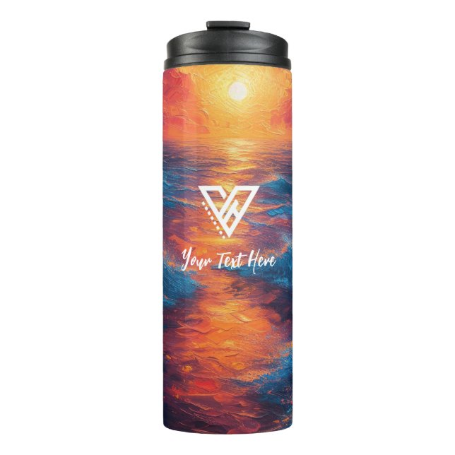 Termo Personalizado : Tumbler de radiación al atardecer (Anverso)