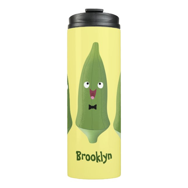 Termo Personalizado vegetal de okra cantante (Anverso)