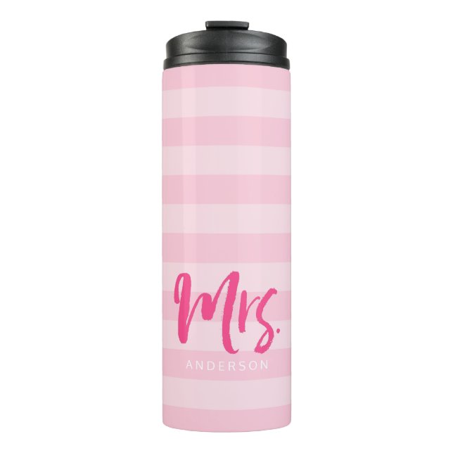 Termo Personalizar con el nombre Sra. Preppy Estripas ro (Anverso)