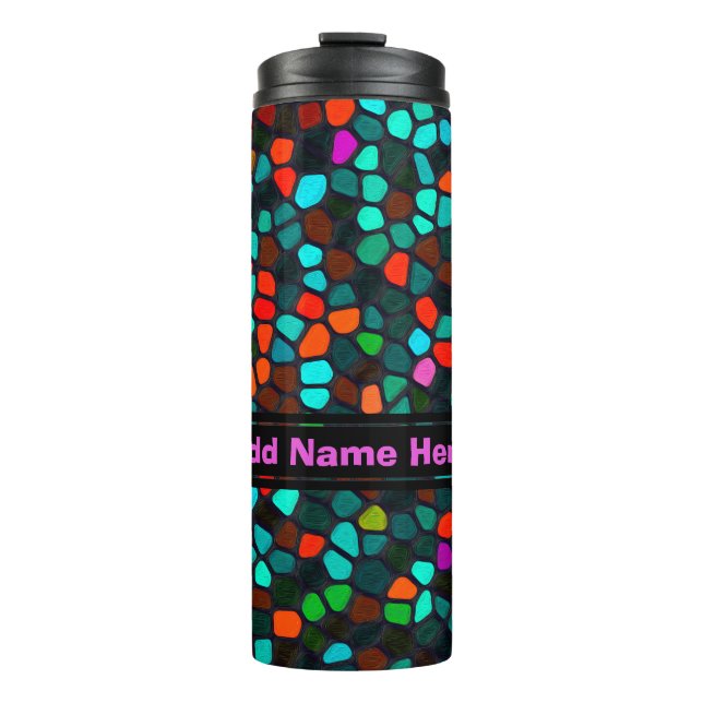 Termo Personalizar el patrón multicolor colorido de mosa (Anverso)