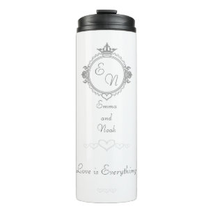 Termo Personalizar los nombres, iniciales y frase Amor