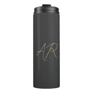 Termo Personalizar Monograma beige gris claro