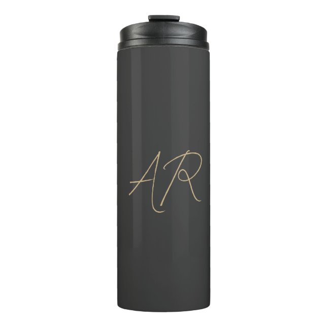 Termo Personalizar Monograma beige gris claro (Anverso)
