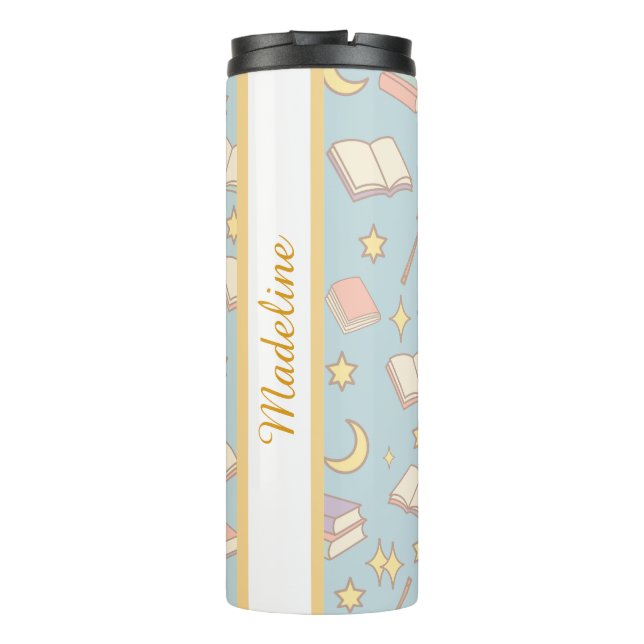 Termo Personalized Bookish Girly Blue Cute Magic Name (Reverso)