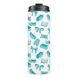 Termo Personalized Bookish Girly Teal Cute Bow Name 