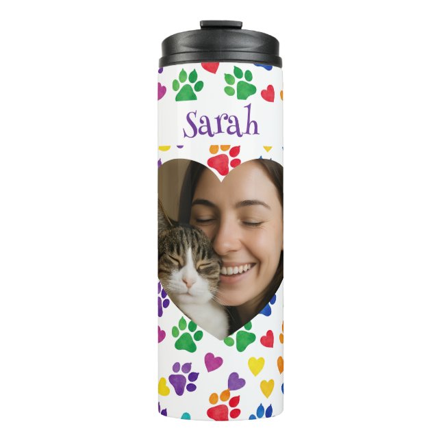 Termo Personalized Cat Lover Tumbler – Custom Photo (Anverso)