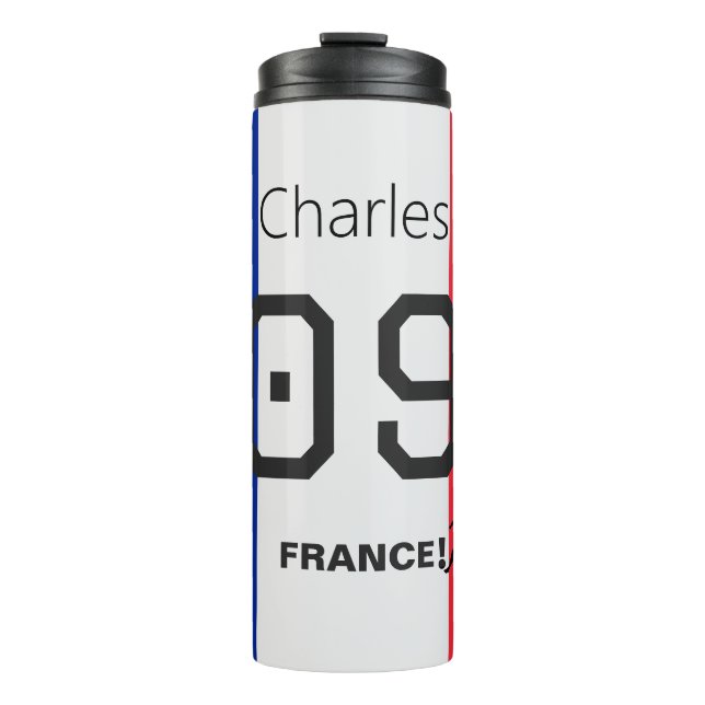Termo Personalized French Flag Soccer Player Fan Support (Anverso)