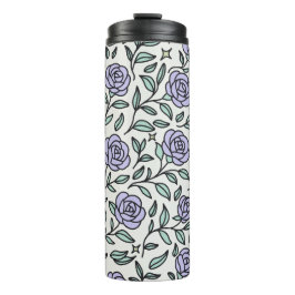 Termo Personalized Girly Purple Cute Bow Name Rose Green