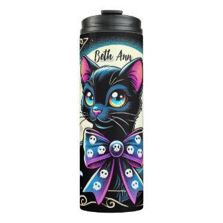 Termo Personalized Halloween Black Cat Thermal Tumbler