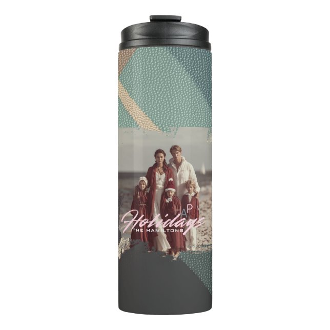 Termo  Personalized happy holidays family photo water (Anverso)