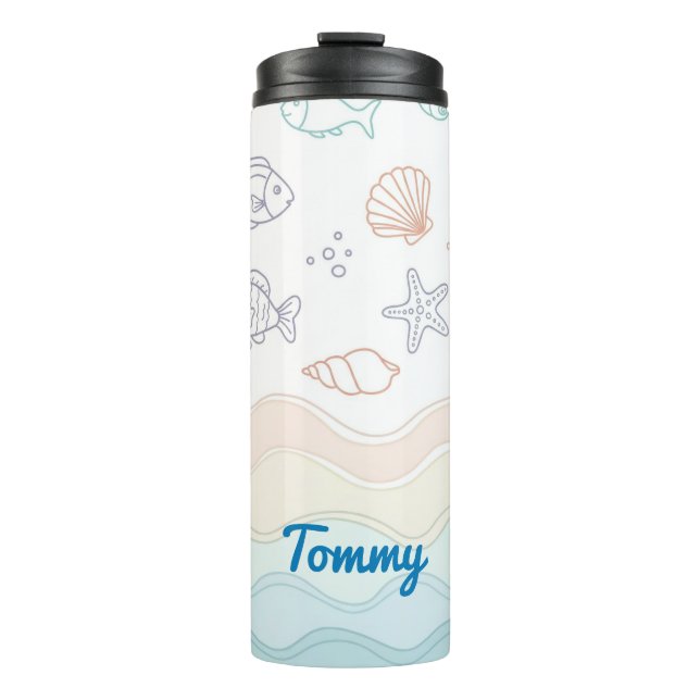 Termo Personalized Kids Water Bottle – Ocean Theme (Anverso)