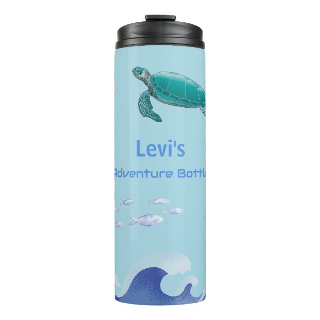 Termo Personalized Kids Water Bottle – Ocean Theme (Anverso)