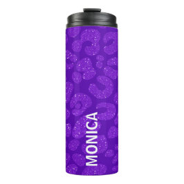 Termo Personalized Name Modern Stylish Purple Glitter