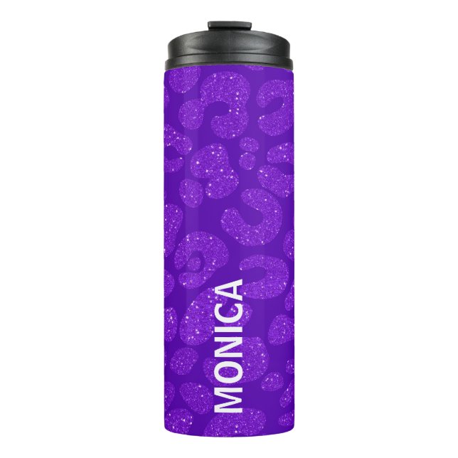 Termo Personalized Name Modern Stylish Purple Glitter  (Anverso)
