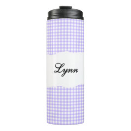Termo Personalized Name Purple Gingham Pattern