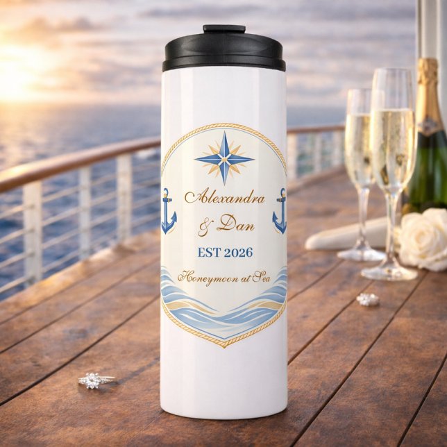 Termo Personalized Nautical Honeymoon Crest (Subido por el creador)