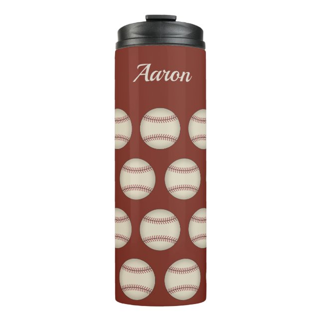 Termo Personalized Rust Baseball Thermal Tumbler Gift (Anverso)