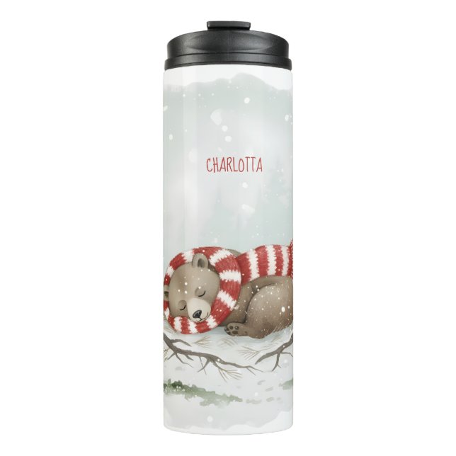 Termo Personalized Winter Bear Tumbler – Sleeping Animal (Anverso)