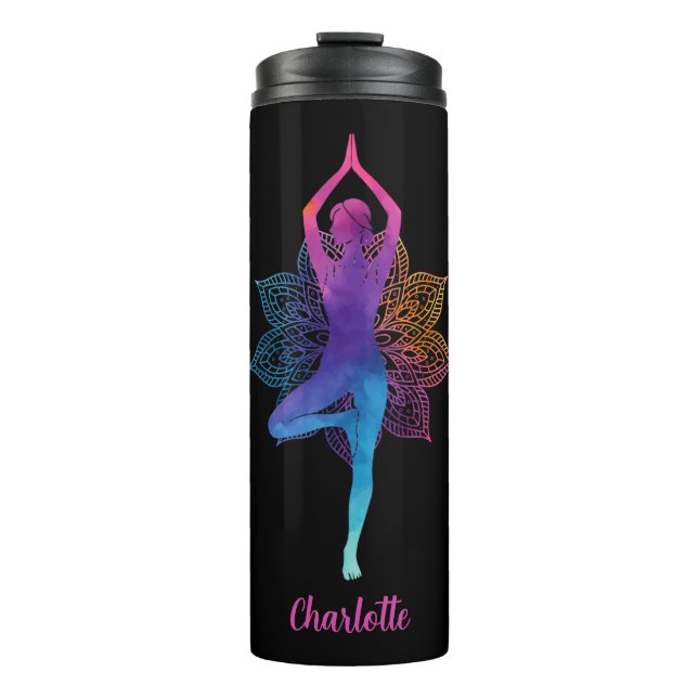 Termo Personalized Yoga Thermal Tumbler – Add Your Name (Anverso)