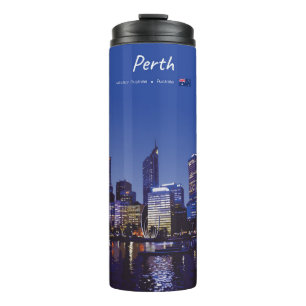 Termo Perth, Australia - Horizonte de la ciudad de noche