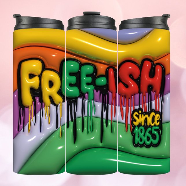 Termo Pescado libre desde 1865 3d Efecto inflado Tumbler (Subido por el creador)