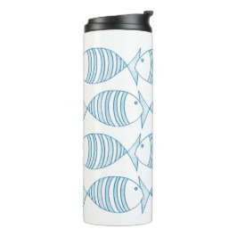 Termo Pescado Nautical Blue White Stripe