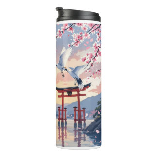 Termo Petal Reverie—A Crane’s Serenade at Sundown