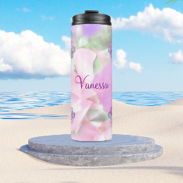 Termo Pétalos Rosa Y Púrpura Personalizados