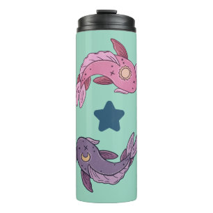 Termo Pez Koi Sol y Luna   Arte Celestial de Piscis