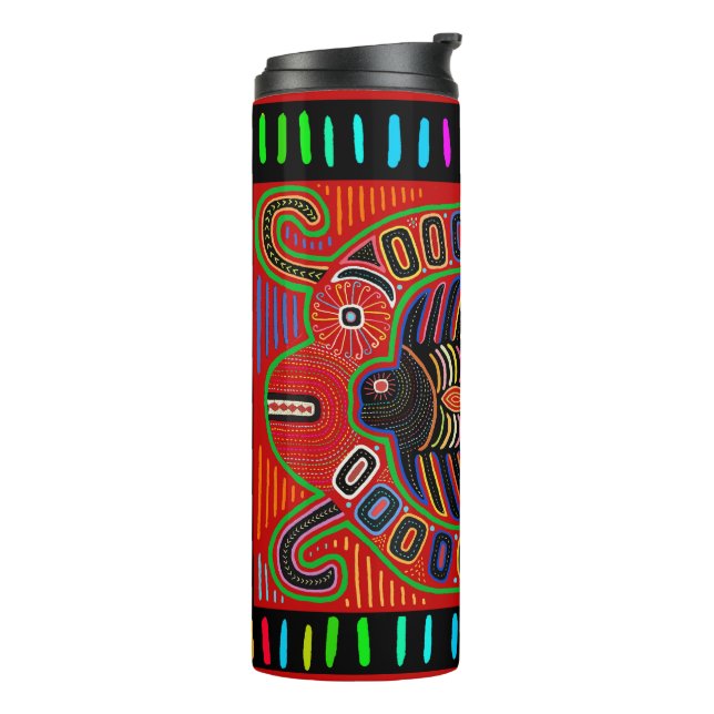 Termo Pez Volador Mola Indio Cuna (Rotado hacia la izquierda)