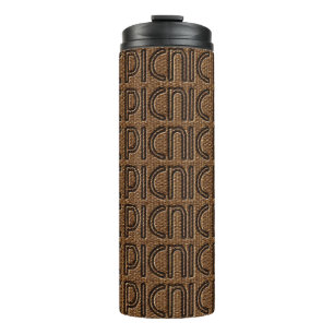 Termo Picnic Funny Typography Brown Tumbler