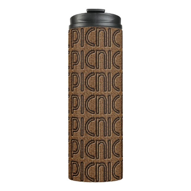 Termo Picnic Funny Typography Brown Tumbler (Anverso)