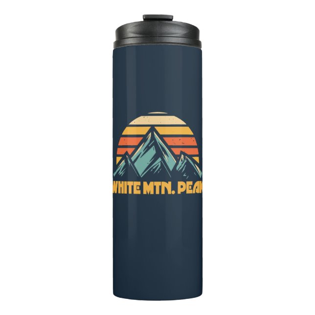 Termo Pico de montaña blanca California Turquoise Retro (Anverso)
