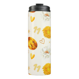 Termo Piedra y Flor de Nacimiento de Noviembre | Acuarel