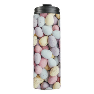 Termo Piedras blancas, violetas y amarillas