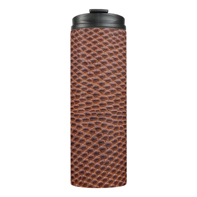 Termo Piel de cocodrilo: Textura de cuero marrón (Anverso)